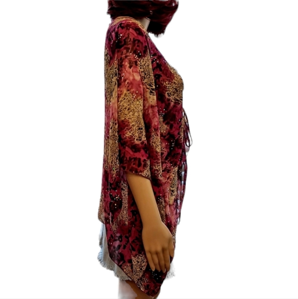 Jaipur Semi-sheer Cover-up Top - Size Medium - Picture 7 of 8